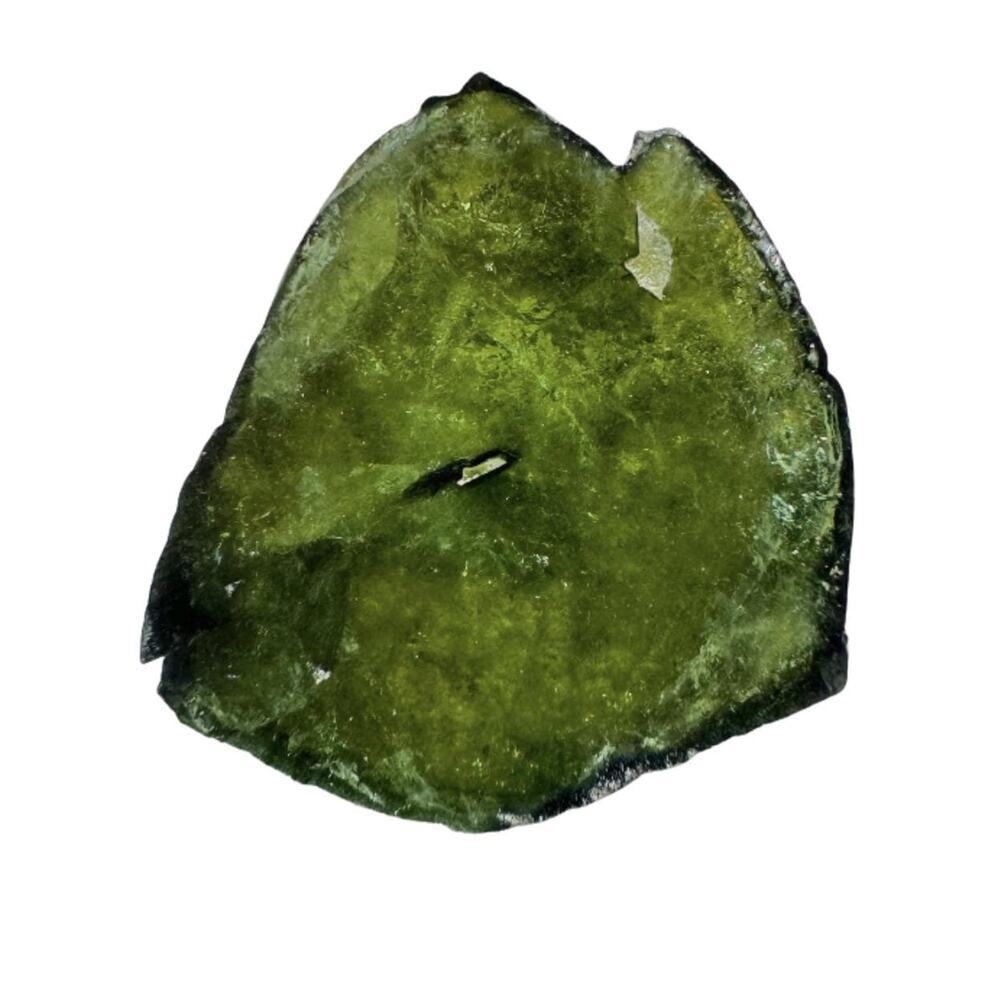 19 carats Green Tourmaline Crystal Slice Custom Cabochon Specimen #9